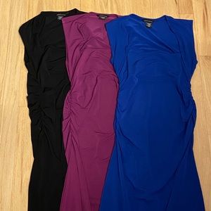 3 Venus brand dresses with scrunched sides.